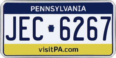PA license plate JEC6267