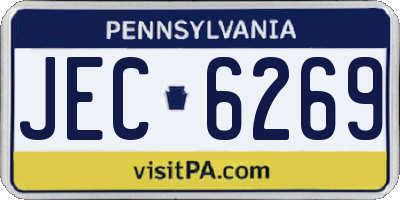 PA license plate JEC6269