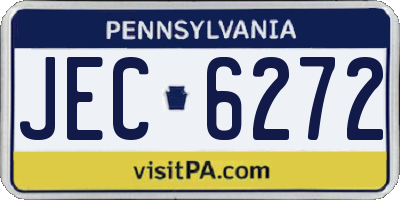 PA license plate JEC6272