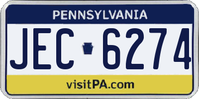 PA license plate JEC6274