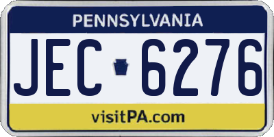 PA license plate JEC6276