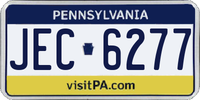 PA license plate JEC6277