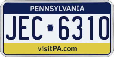 PA license plate JEC6310