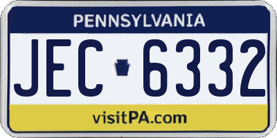 PA license plate JEC6332