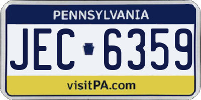 PA license plate JEC6359