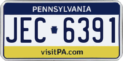 PA license plate JEC6391