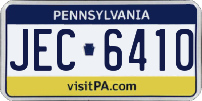 PA license plate JEC6410