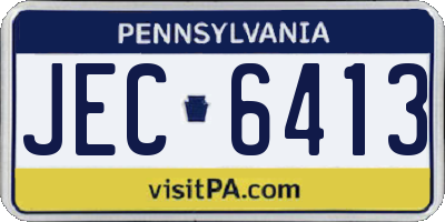 PA license plate JEC6413