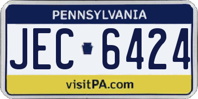 PA license plate JEC6424