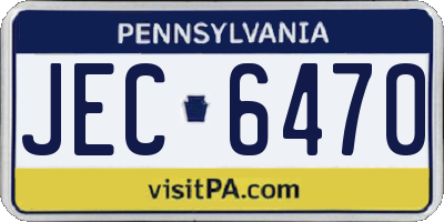 PA license plate JEC6470