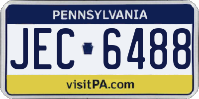 PA license plate JEC6488
