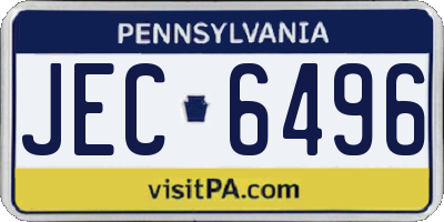 PA license plate JEC6496