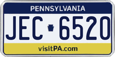 PA license plate JEC6520