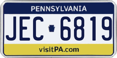 PA license plate JEC6819