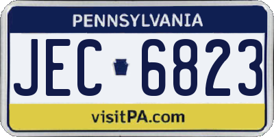 PA license plate JEC6823
