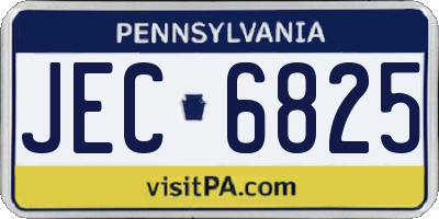 PA license plate JEC6825