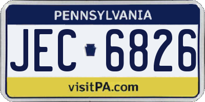PA license plate JEC6826