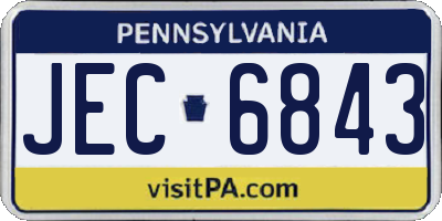PA license plate JEC6843