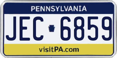 PA license plate JEC6859