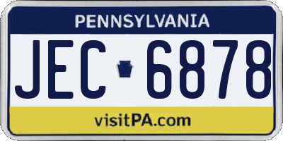 PA license plate JEC6878