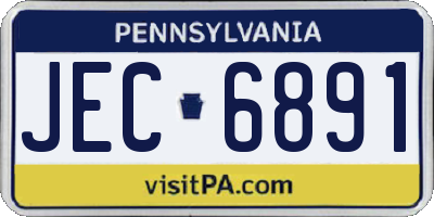 PA license plate JEC6891