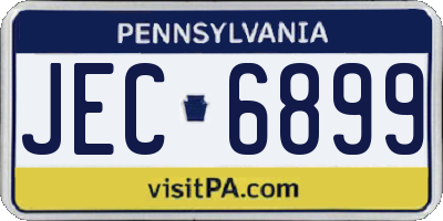 PA license plate JEC6899