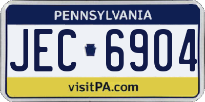 PA license plate JEC6904