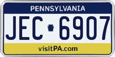 PA license plate JEC6907
