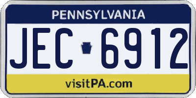 PA license plate JEC6912
