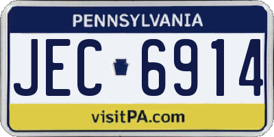 PA license plate JEC6914