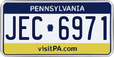 PA license plate JEC6971