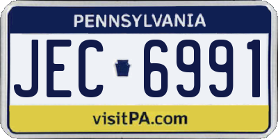 PA license plate JEC6991