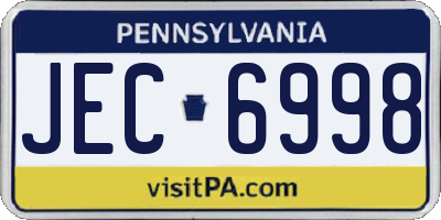 PA license plate JEC6998