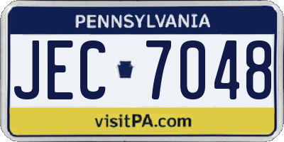PA license plate JEC7048