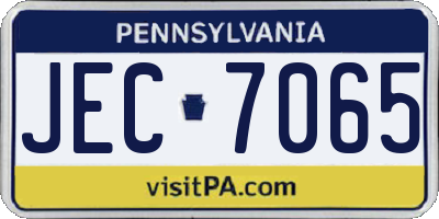 PA license plate JEC7065