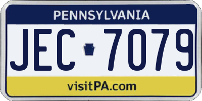 PA license plate JEC7079