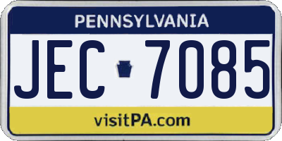 PA license plate JEC7085