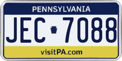 PA license plate JEC7088