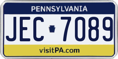 PA license plate JEC7089
