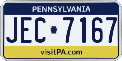PA license plate JEC7167