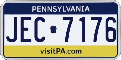 PA license plate JEC7176
