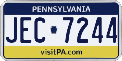 PA license plate JEC7244
