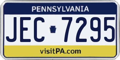 PA license plate JEC7295