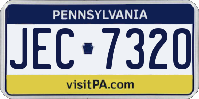 PA license plate JEC7320