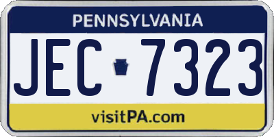PA license plate JEC7323