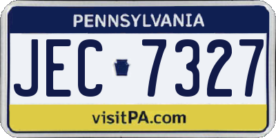 PA license plate JEC7327