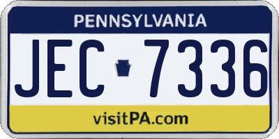 PA license plate JEC7336