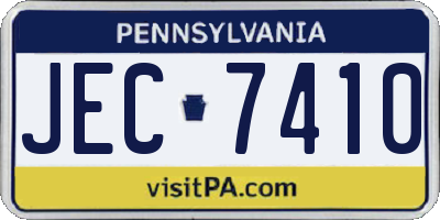 PA license plate JEC7410