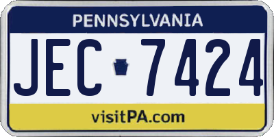 PA license plate JEC7424