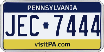 PA license plate JEC7444